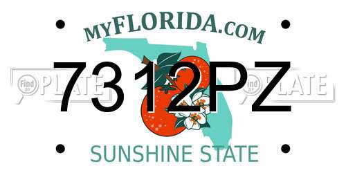 7312PZ Florida License Plate