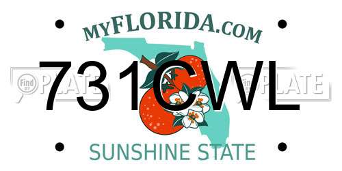 731CWL Florida License Plate