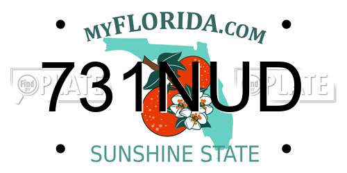 731NUD Florida License Plate