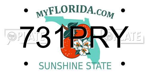 731PRY Florida License Plate