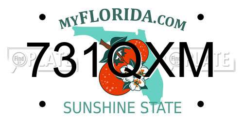 731QXM Florida License Plate