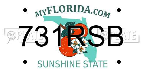 731RSB Florida License Plate