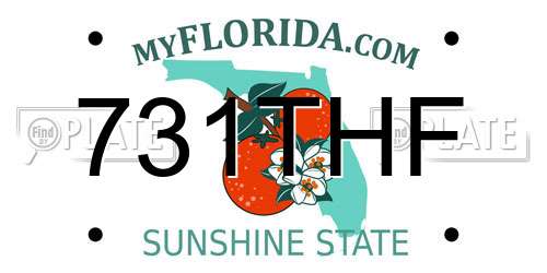 731THF Florida License Plate