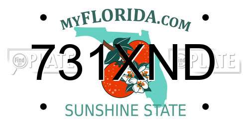 731XND Florida License Plate
