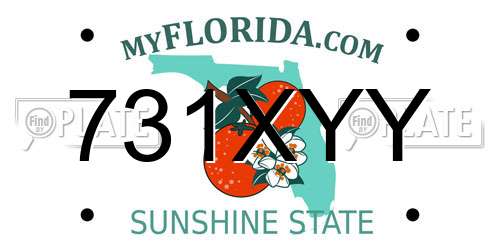 731XYY Florida License Plate
