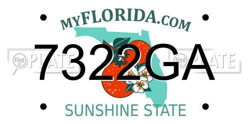 7322GA Florida License Plate
