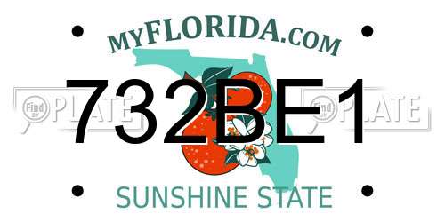732BE1 Florida License Plate