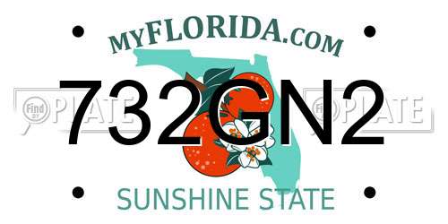 732GN2 Florida License Plate