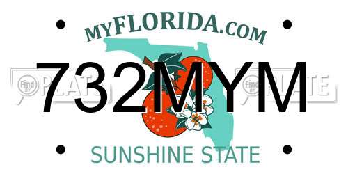 732MYM Florida License Plate
