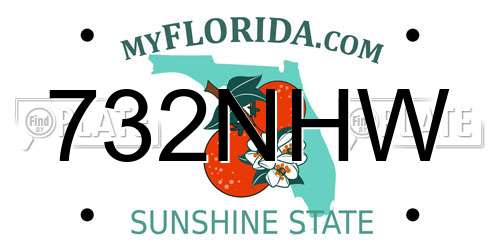 732NHW Florida License Plate