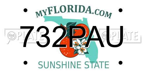 732PAU Florida License Plate