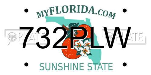 732PLW Florida License Plate