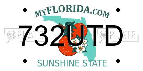732UTD Florida License Plate