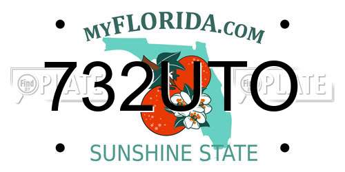 732UTO Florida License Plate