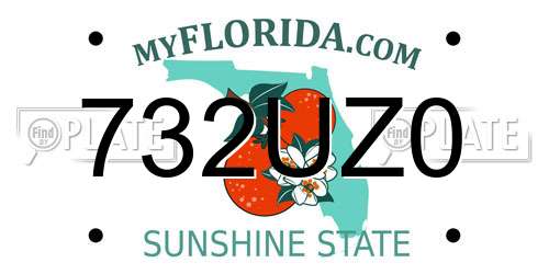 732UZ0 Florida License Plate