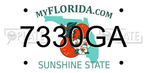 7330GA Florida License Plate
