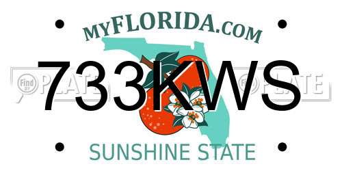 733KWS Florida License Plate