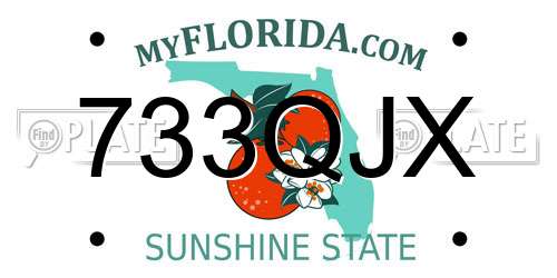733QJX Florida License Plate