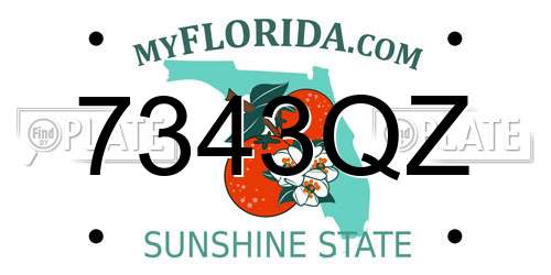 7343QZ Florida License Plate