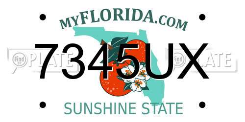 7345UX Florida License Plate