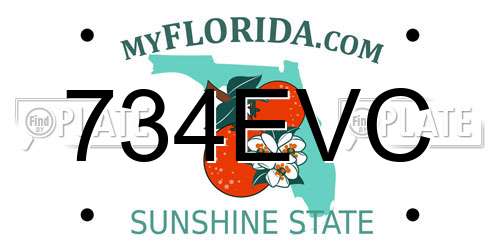 734EVC Florida License Plate
