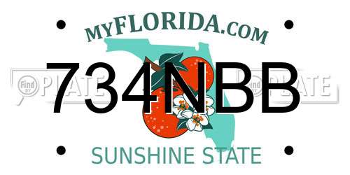 734NBB Florida License Plate