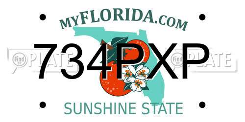 734PXP Florida License Plate