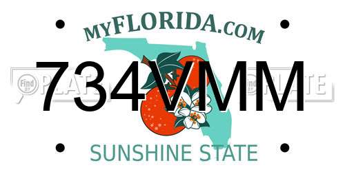 734VMM Florida License Plate