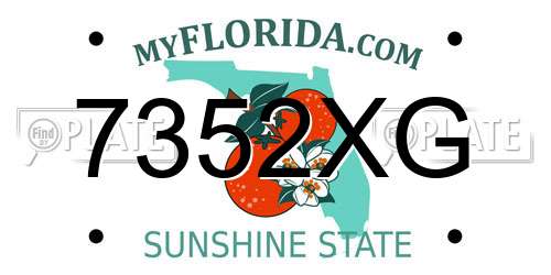 7352XG Florida License Plate