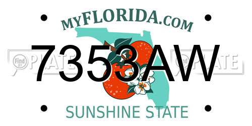 7353AW Florida License Plate