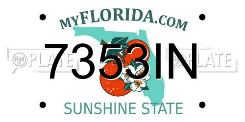 7353IN Florida License Plate