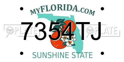 7354TJ Florida License Plate