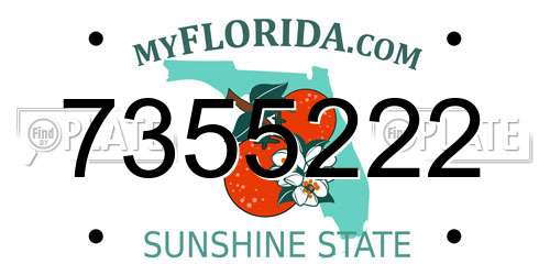 7355222 Florida License Plate