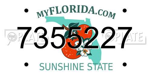 7355227 Florida License Plate