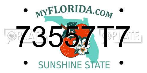 73557T7 Florida License Plate