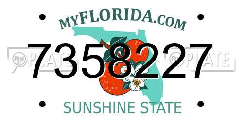 7358227 Florida License Plate