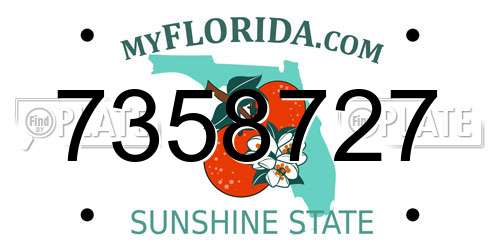7358727 Florida License Plate