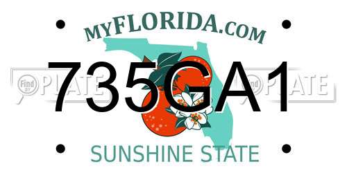 735GA1 Florida License Plate