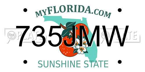 735JMW Florida License Plate
