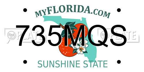 735MQS Florida License Plate