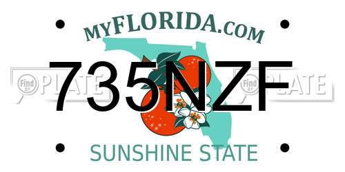 735NZF Florida License Plate