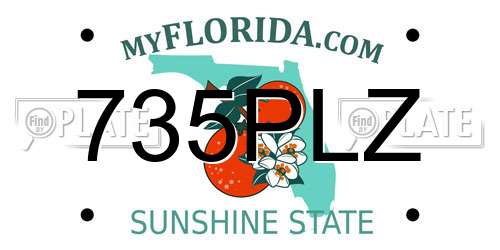 735PLZ Florida License Plate