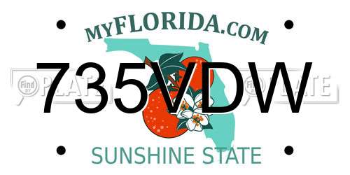 735VDW Florida License Plate