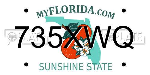 735XWQ Florida License Plate