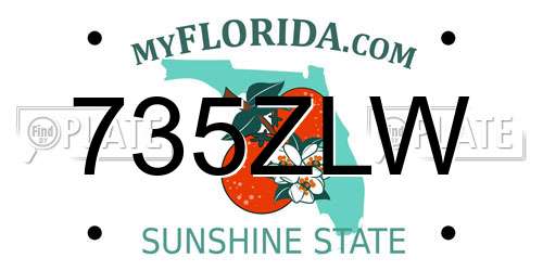 735ZLW Florida License Plate