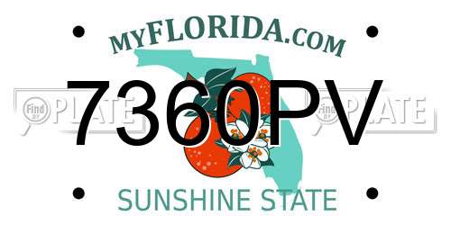 7360PV Florida License Plate