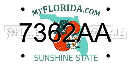 7362AA Florida License Plate