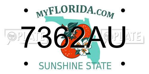 7362AU Florida License Plate