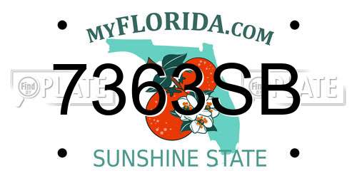 7363SB Florida License Plate