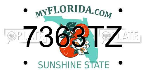 7363TZ Florida License Plate